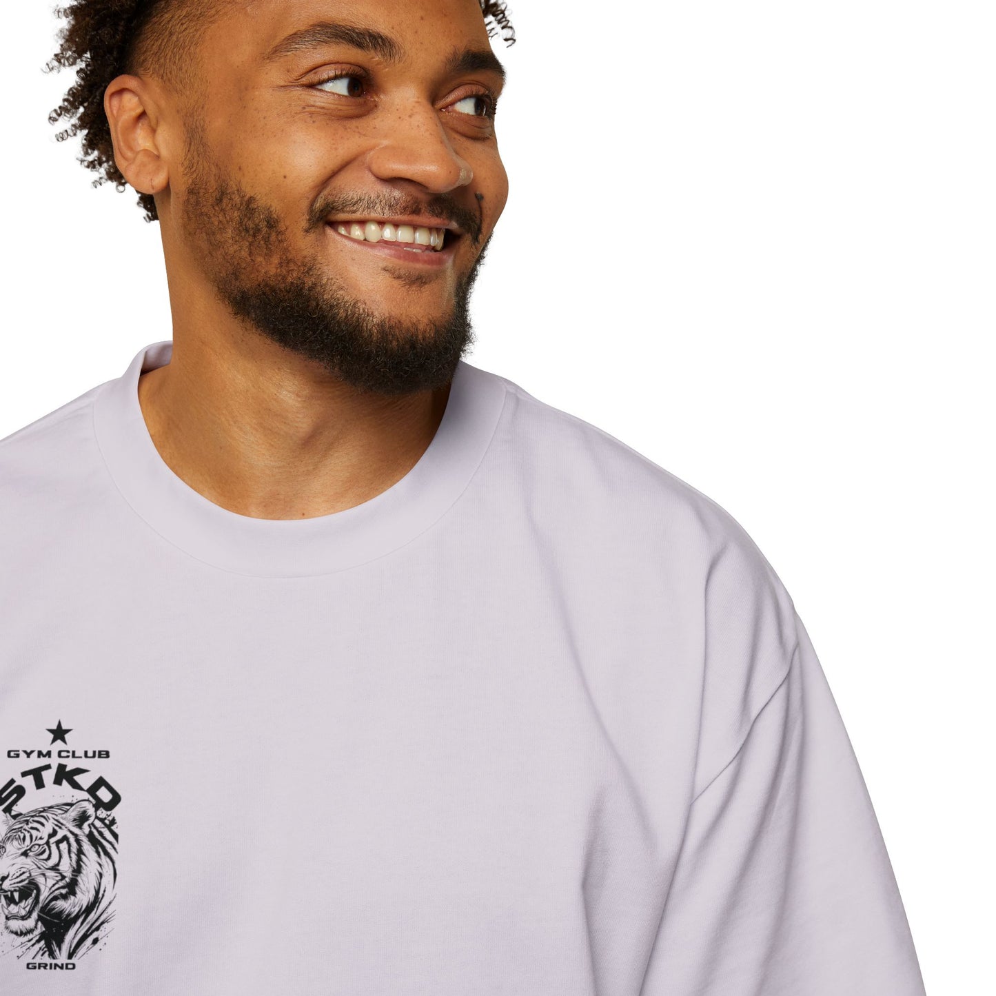 Oversized Stacked Gym Club Tee - Orchid
