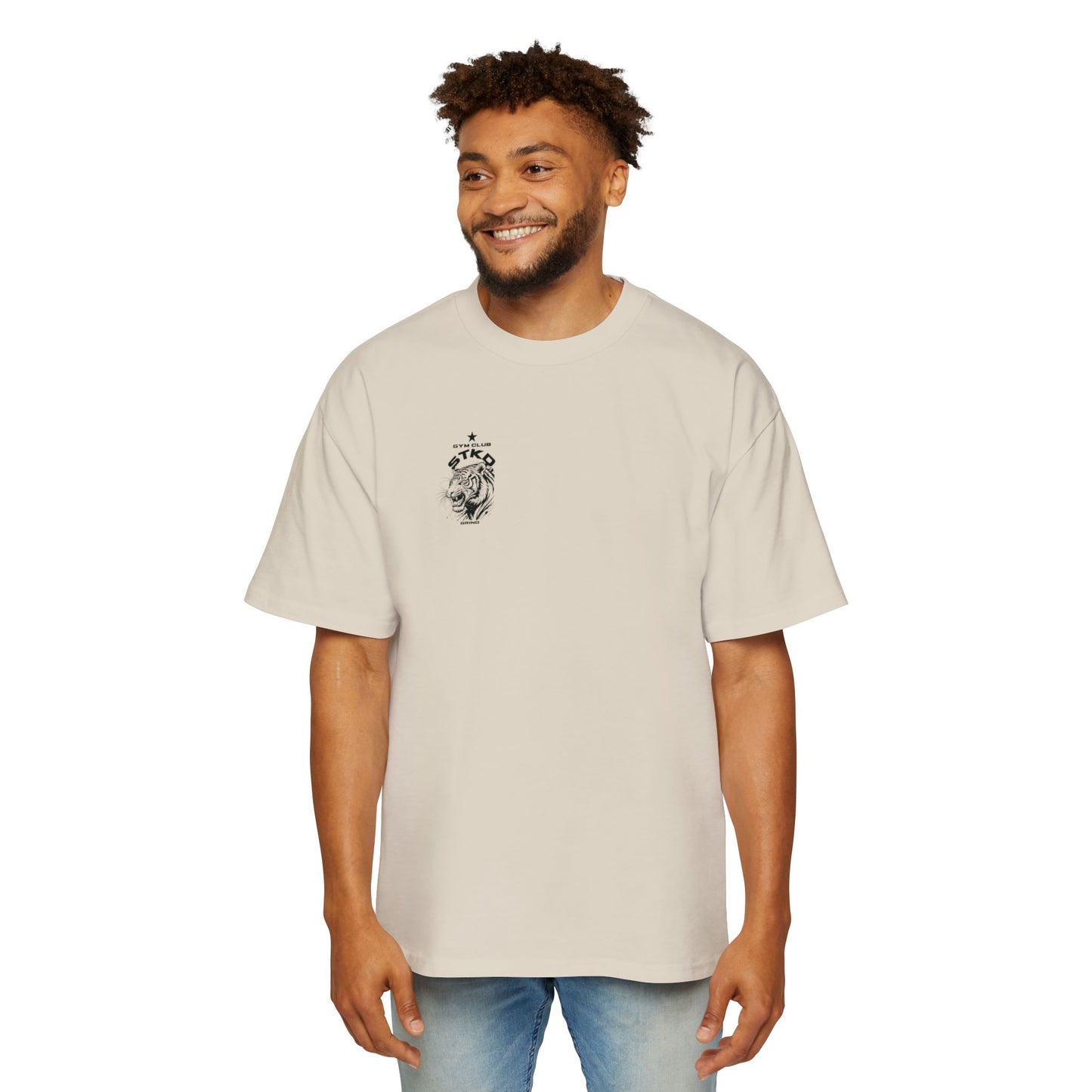 Oversized Stacked Gym Club Tee - Orchid