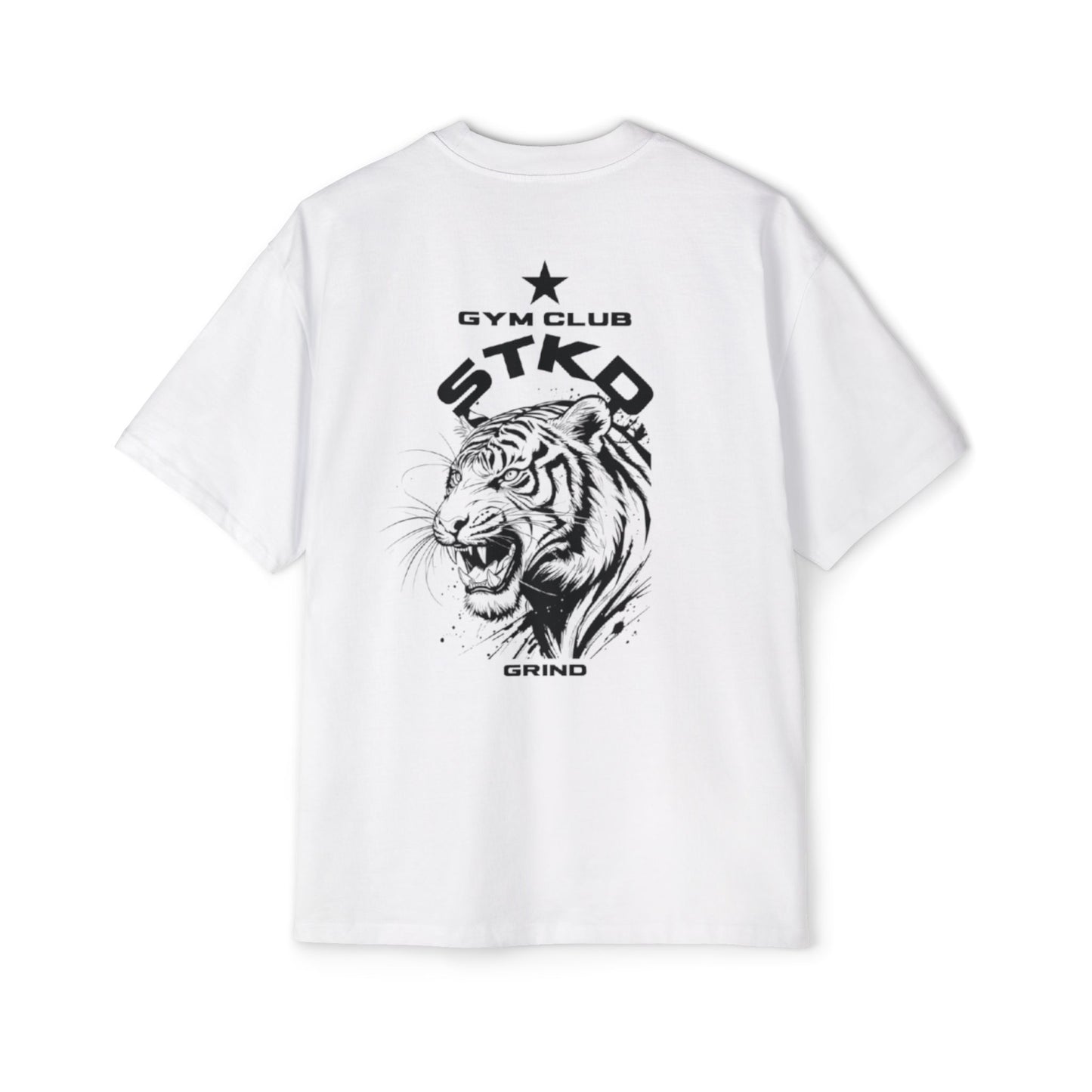 Oversized Stacked Gym Club Tee - Ecru