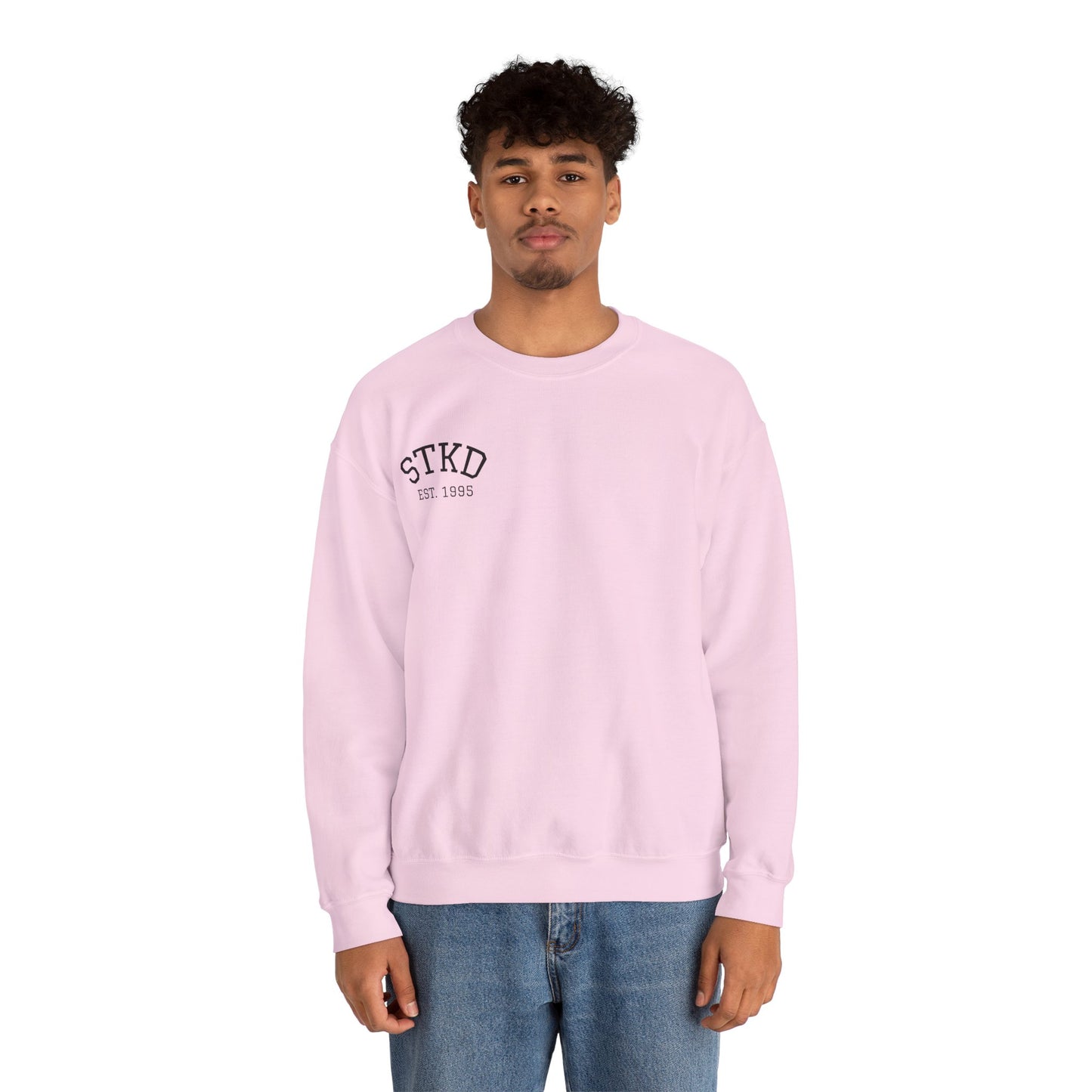 Vintage-Inspired Crewneck - Light Pink