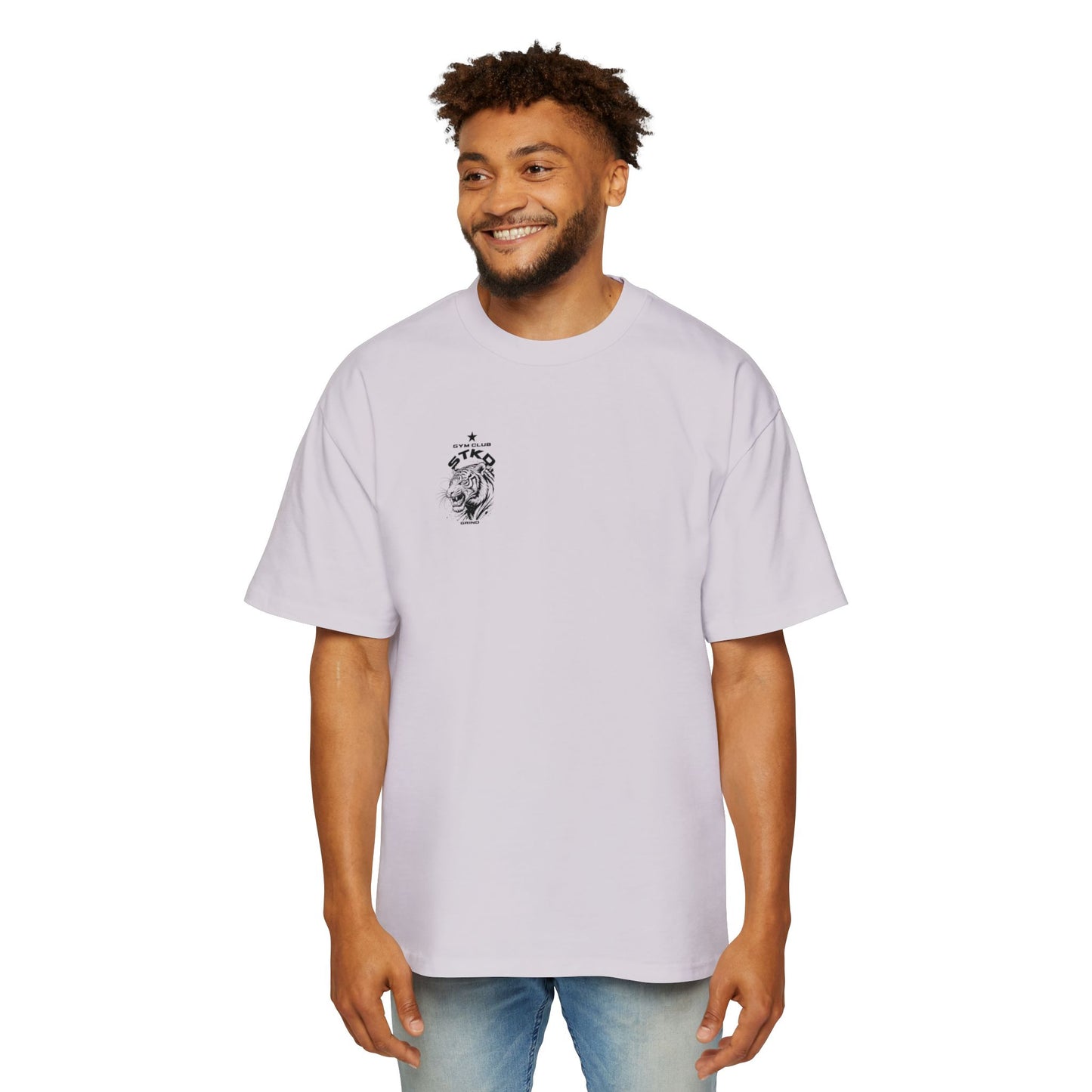 Oversized Stacked Gym Club Tee - Ecru